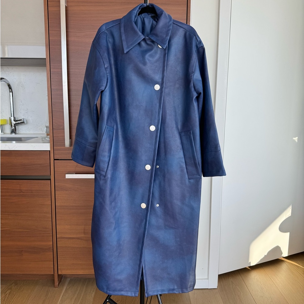 Faux Leather Trench